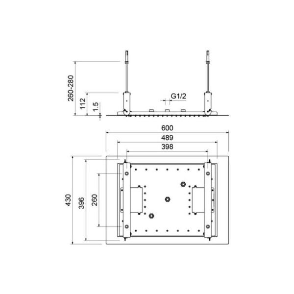 Верхний душ Aquatek 600*430 мм хром (AQ2083CR)