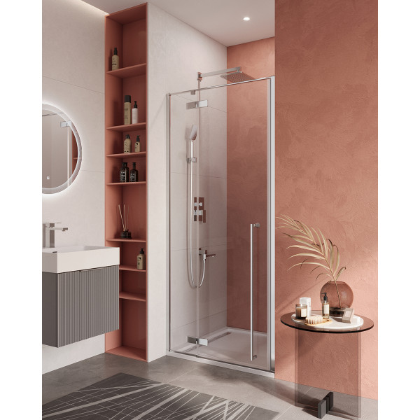 Душевые двери Cezares Liner 90x195 стекло прозрачное, профиль хром (LINER-B-12-90-C-Cr-L)