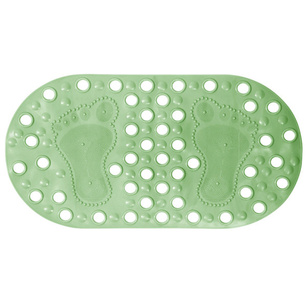 Коврик для ванной Melodia ПВХ Footprints овал массажный 65x34cм зелёный (MK004)