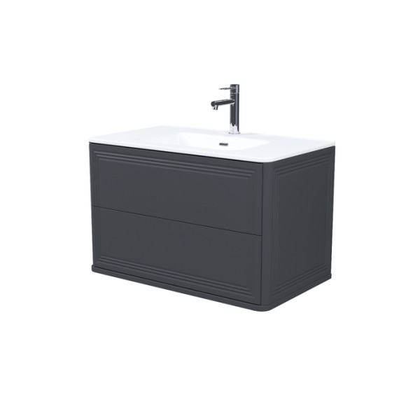 Тумба с умывальником подвесная Iddis Oxford Neo 80 см темно-серый подходит умыв. 0108000i28 (OXN80D0i95K)