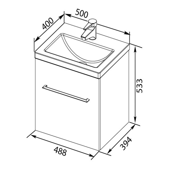 Тумба подвесная Aquanet Порто 50 белый (00195729)