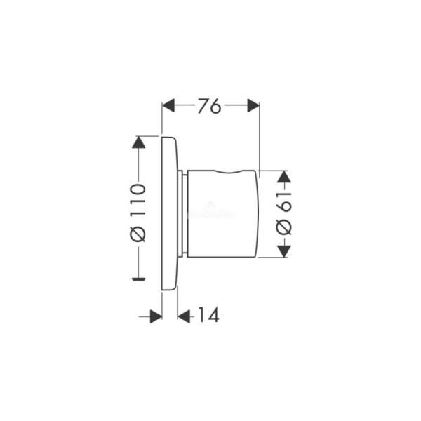 Вентиль запорный Hansgrohe наружная часть (31677000)