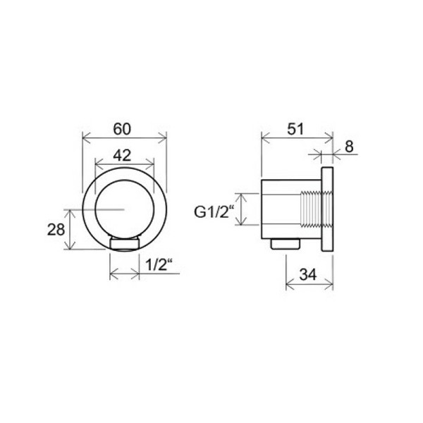 Шланговое подсоединение Ravak 701.00 хром (X07P004)