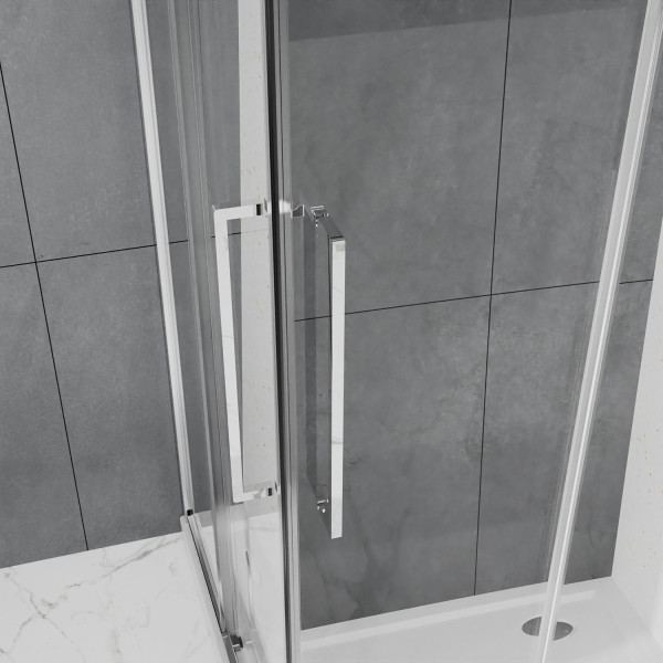 Душевой уголок Azario Shanghai 90x90x195 стекло прозрачное, профиль черный матовый (AZ-R43-90-MB-CL)