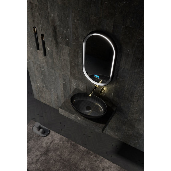 Раковина накладная Abber Karbon 600x400 черный (AK2041) Раковина накладная Abber Karbon 600x400 черный (AK2041)