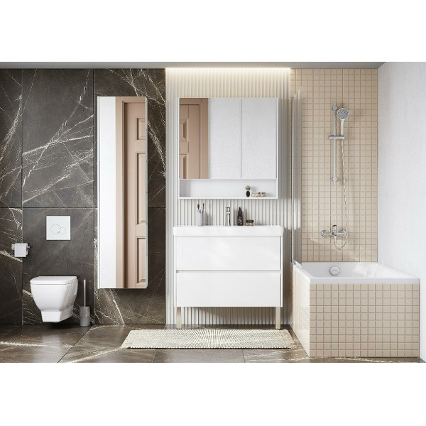 Шкаф-колонна Aquaton Сканди с зеркалом Белый (1A253403SD010)