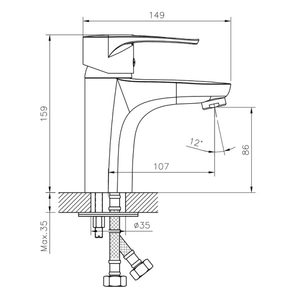 Смеситель для раковины Decoroom DR70 хром (DR70011)