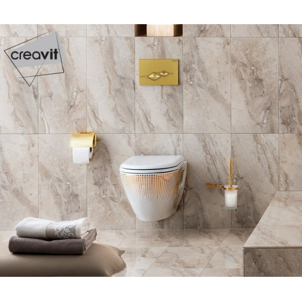 Унитаз подвесной Creavit D?cor 35,5x50,2x35,5 золото круги (TP32,5-11CB00E-NA00)