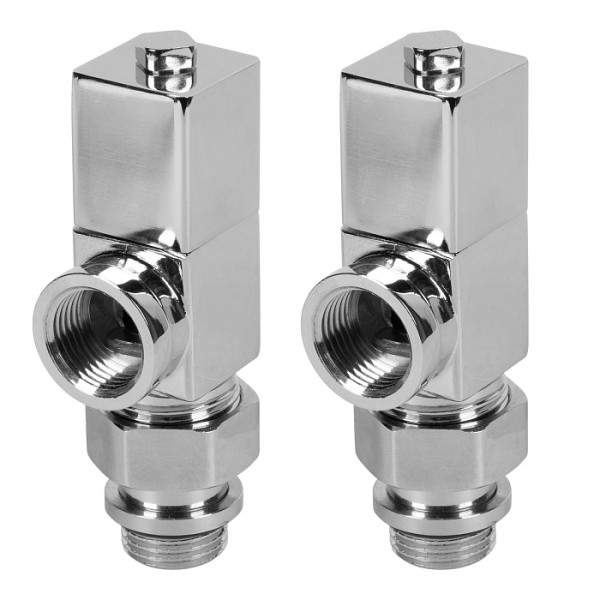 Комплект дизайн-вентилей Royal Thermo CUBE 1/2" осевой (хром) (RTE 56.003) Комплект дизайн-вентилей Royal Thermo CUBE 1/2" осевой (хром) (RTE 56.003)