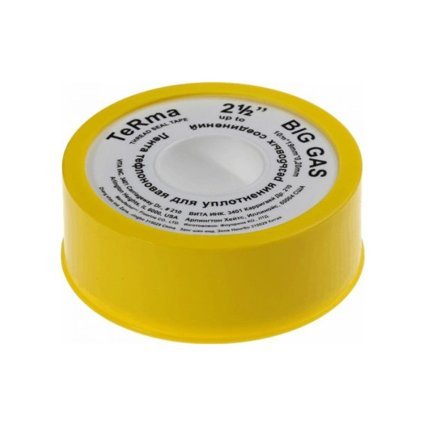 Лента Фум TeRma BIG GAS 0,2*19 мм. (10 м., для газа) (10036) Лента Фум TeRma BIG GAS 0,2*19 мм. (10 м., для газа) (10036)