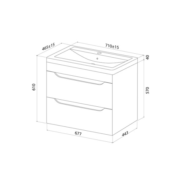 Тумба подвесная Iddis Ray 70 см белый подходит умыв. 4077000i28 (RAY70W0i95)