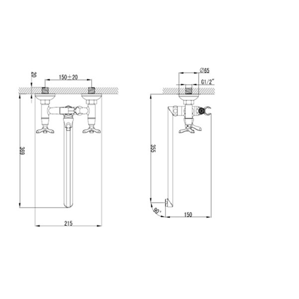 Смеситель для ванны и душа Zenta Пиено (Z1302_R)