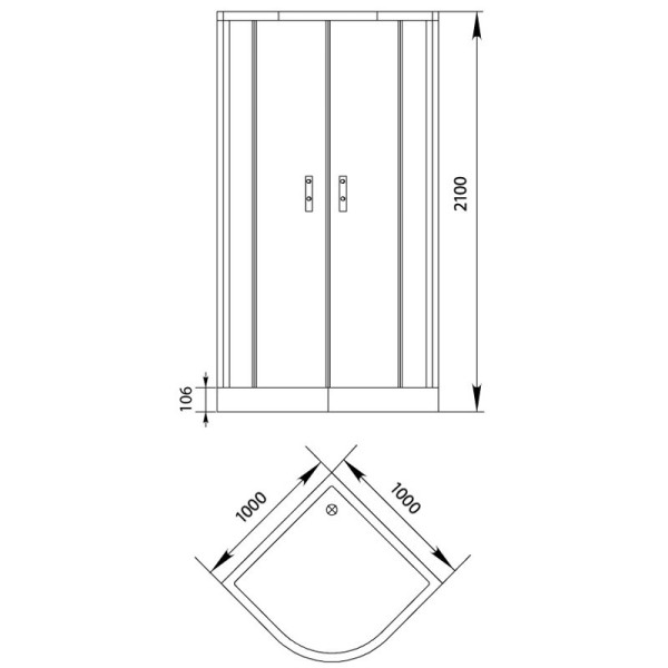 Душевой уголок Aquanet Alfa 100х100х210 стекло прозрачное (00185040)