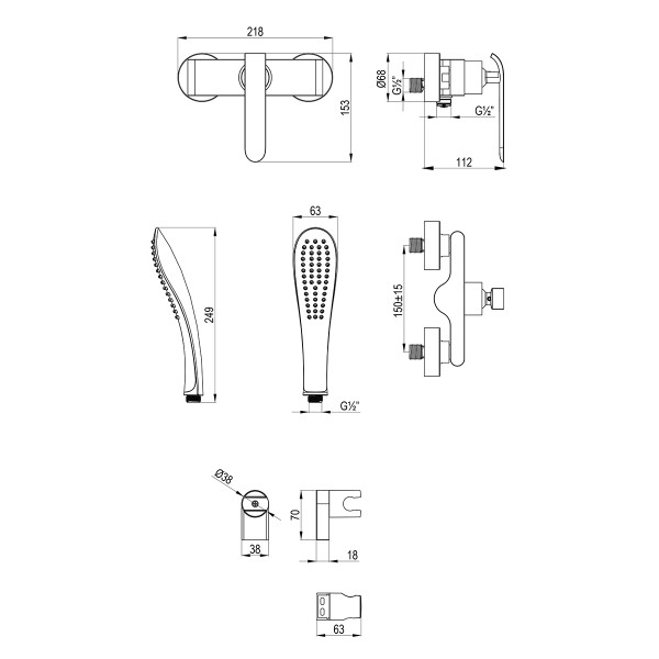 Смеситель для душа Lemark Melange белый (LM4933CW)