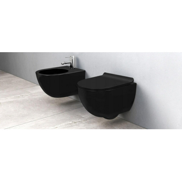 Биде подвесное Rea Carlo mini Black Mat черное (REA-С9901)