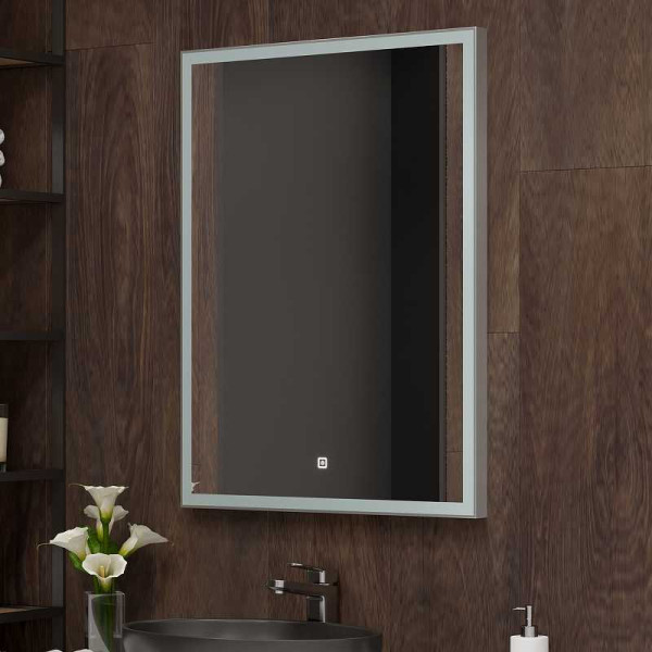 Зеркало с подсветкой Континент Frame Silver LED 700х1000 (ЗЛП2114) Зеркало с подсветкой Континент Frame Silver LED 700х1000 (ЗЛП2114)