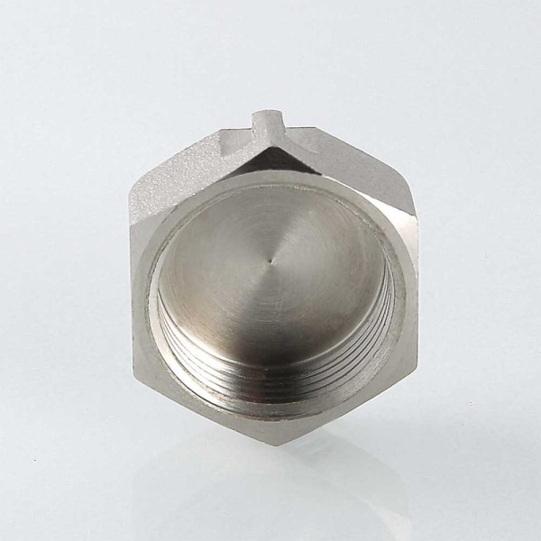 Заглушка 3/4"В с отверстием для пломбировки Valtec (никель) (VTr.603.N.0005)