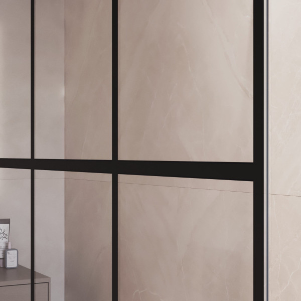 Душевая перегородка RGW WA-018B 1000 стекло рисунок-черный принт, профиль черный (35101810-84)