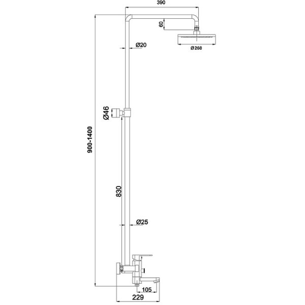 Душевая система Timo Beverly хром (SX-1060/00 (3010))