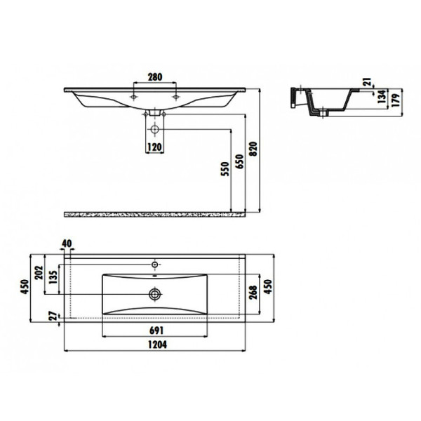 Раковина мебельная Creavit Su 120x46 белая (SU120-00CB00E-0000)