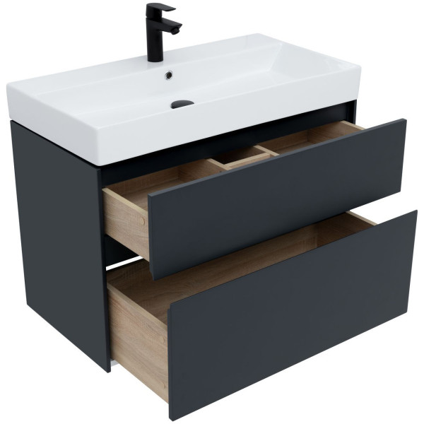 Тумба подвесная Aquanet Бруклин 85 антрацит матовый (00310142) Тумба подвесная Aquanet Бруклин 85 антрацит матовый (00310142)