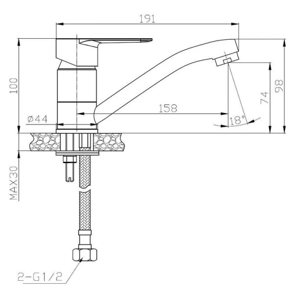 Смеситель для кухни Voda Snow white хром (SW 15 TW) Смеситель для кухни Voda Snow white хром (SW 15 TW)