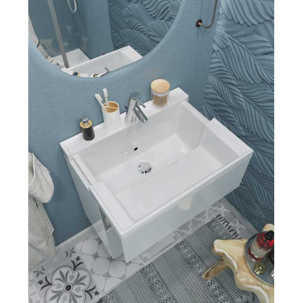 Тумба подвесная Marka One Bumble 500*300*590 с раковиной, белая (У88748) Тумба подвесная Marka One Bumble 500*300*590 с раковиной, белая (У88748)
