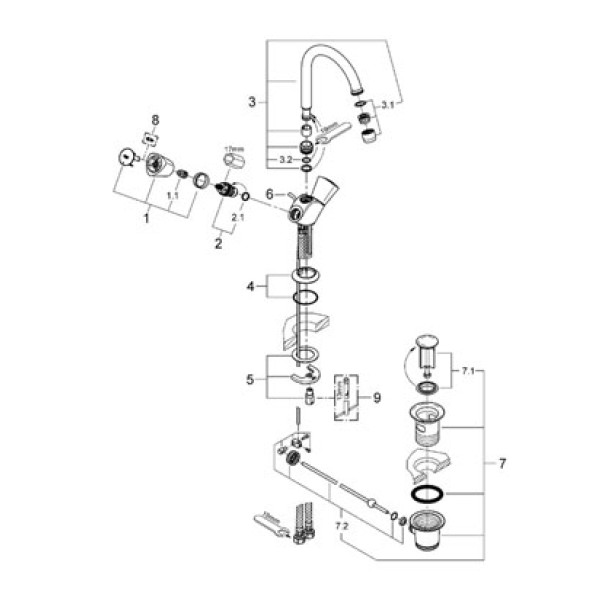 Смеситель для раковины Grohe Costa S (21257001)