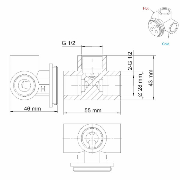 Смеситель для раковины WasserKRAFT черная (A74543)