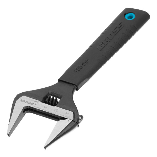 Ключ разводной 150 мм Gross (CrV, тонкие губки, защитные насадки) (15567)