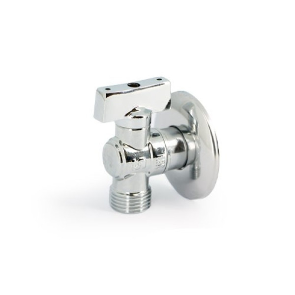 Кран угловой 1/2"х1/2" НН шаровый Uni-Fitt (хром. латунь, рукоятка алюминий) 180C2001 Кран угловой 1/2"х1/2" НН шаровый Uni-Fitt (хром. латунь, рукоятка алюминий) 180C2001