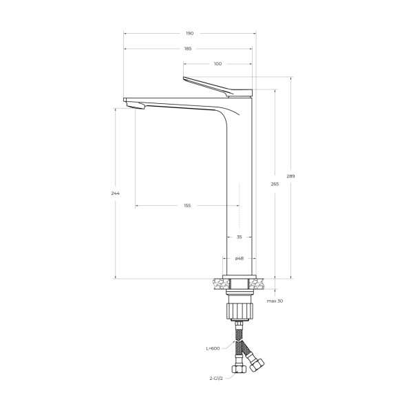 Смеситель для раковины BelBagno (UNIQUE-LMC-CRM-W0)