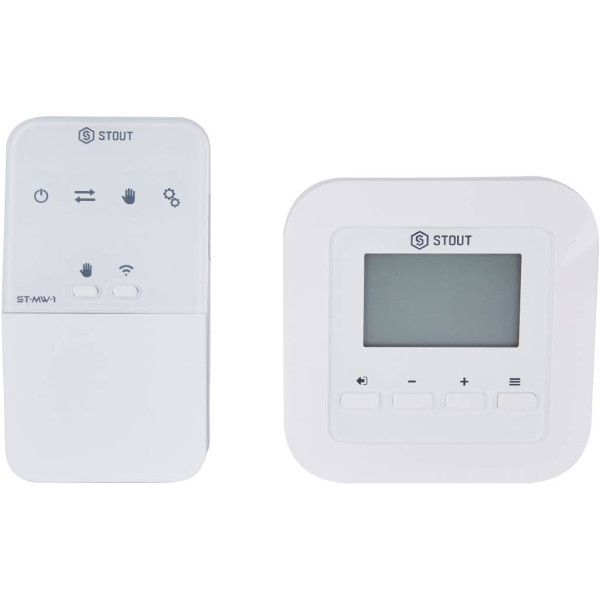 Терморегулятор Stout беспроводной комнатный двухпозиционный ST-295v2, белый (STE-0101-029521)
