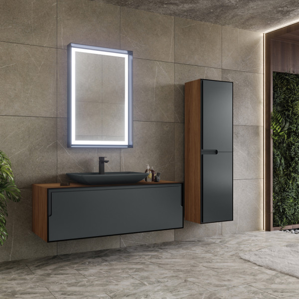 Зеркало с подсветкой Orka Craft 600x900x100 антрацит матовый (3000325)