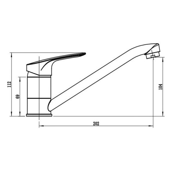 Смеситель для кухни Voda Land хром (LND05)