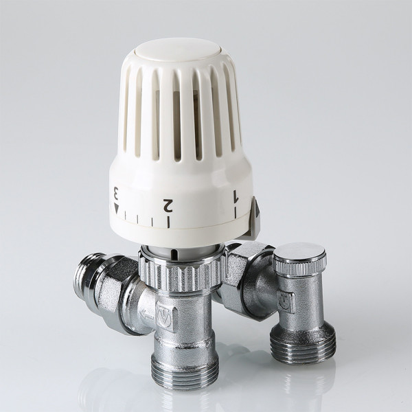 Комплект термостатический угловой 1/2"*3/4"(18) евроконус Valtec VT.045.NER (3 в 1) (VT.045.NER.04)