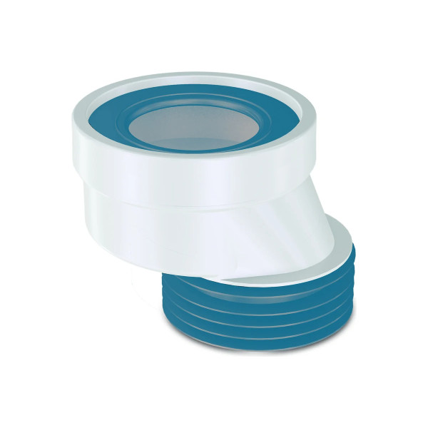 Отвод для унитаза эксцентрический со смещением 40 мм., длина 127 мм. Nova (белый) (7152)