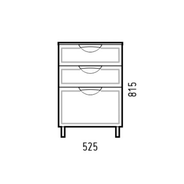 Комод Melodia Альфа 50 3 ящика белый (MFR80020WT)