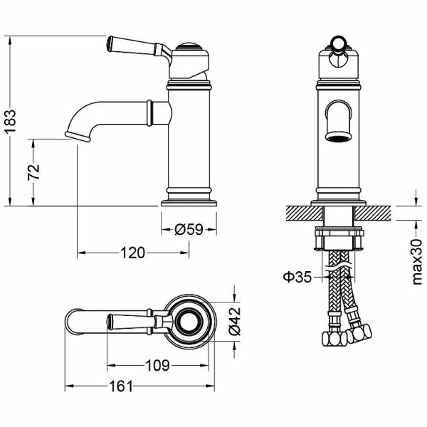 Смеситель для раковины Aquatek Классик полир. золото (AQ1510PG)