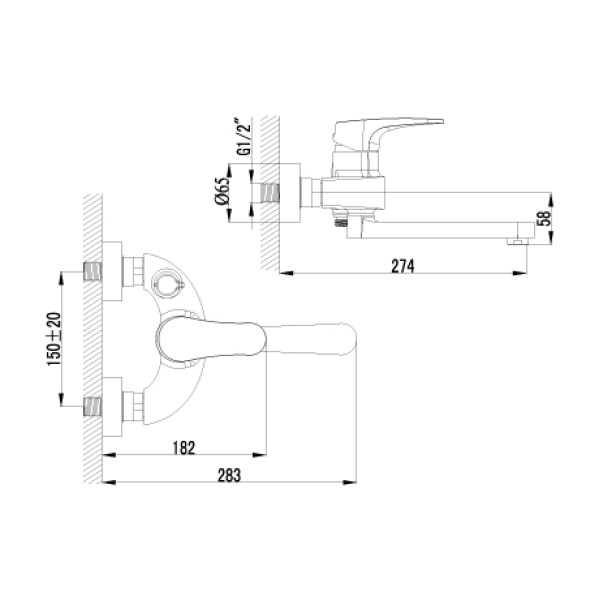 Смеситель для ванны и душа Lemark Shift (LM4314C)