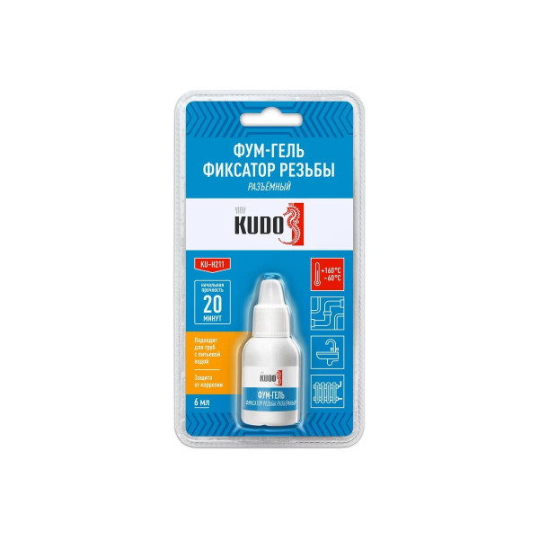 Фум-гель (фиксатор резьбы) Kudo 6 мл. (разъемный) (KU-H211)