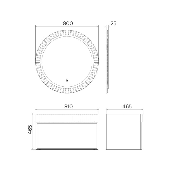 Тумба подвесная с раковиной Comforty Мадрид 800x465x465 серый шёлк (00-00018685)