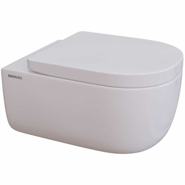 Унитаз подвесной Berges Ego XL 540*360*325 сиденье дюропласт Toma SO, микролифт (82124)