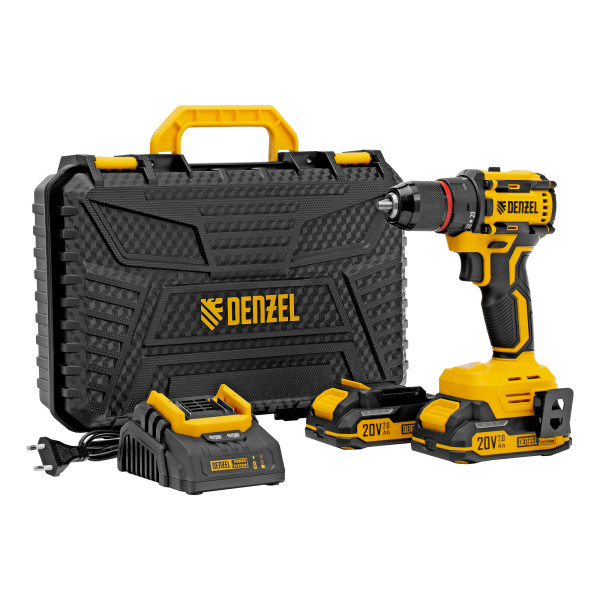 Дрель-шуруповерт аккумуляторная бесщеточная Denzel CDH-BL-20, Li-Ion, 20 В (26123)