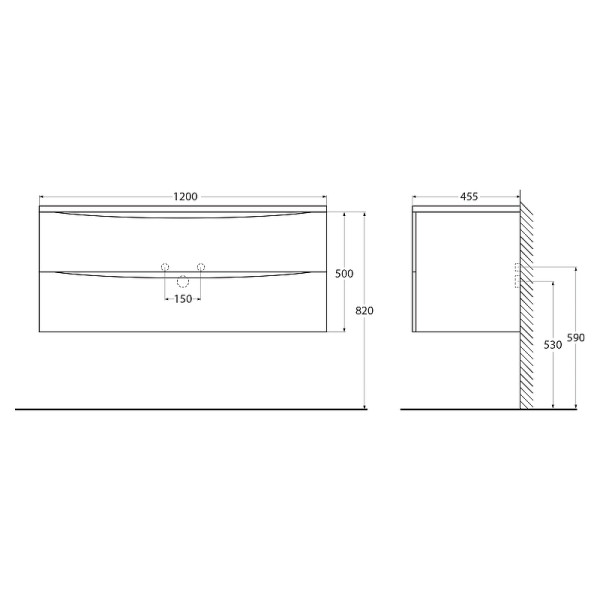 Тумба подвесная BelBagno Acqua 120 Rovere Rustico (ACQUA-1200-2C-SO-RR)