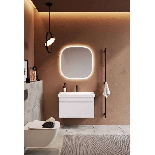 Зеркало Aqwella Aura 800x800x30 белое (AUR0208AH)