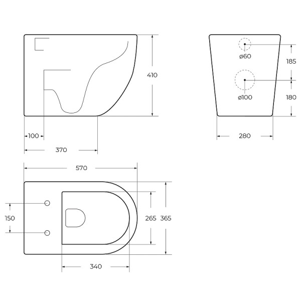 Унитаз приставной BelBagno Sfera-R безободковый (BB2141CBR/BB2111SC)