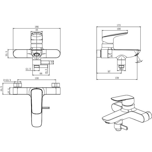 Комплект смесителей Aquatek Вега Set 3 в 1 AQ1010MB+AQ1040MB+AQ2011MB (AQ1030MB) Комплект смесителей Aquatek Вега Set 3 в 1 AQ1010MB+AQ1040MB+AQ2011MB (AQ1030MB)