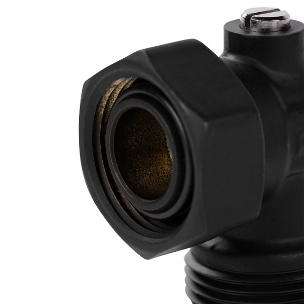 Комплект угловых фитингов со встроенным шаровым краном Royal Thermo 3/4"х3/4"EK (черный) (RANPU13434BL)