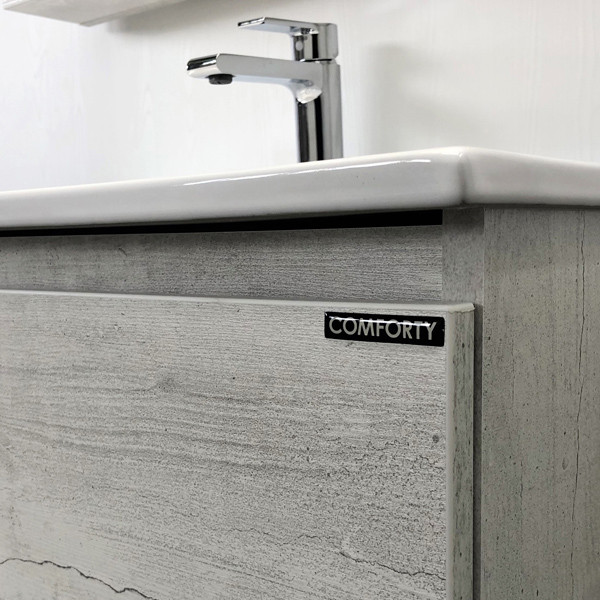 Тумба напольная Comforty Бросно 755x875x465 оружейная сталь матовый с раковиной (00-00001429) Тумба напольная Comforty Бросно 755x875x465 оружейная сталь матовый с раковиной (00-00001429)